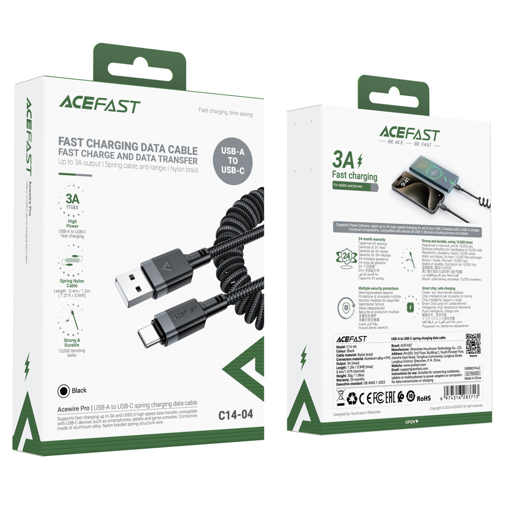 Data Cable AceFast C14-04 Type-C 3A 1.2m