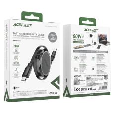 Data Cable AceFast C13-03 Type-C to Type-C висувний 60W 0.8m