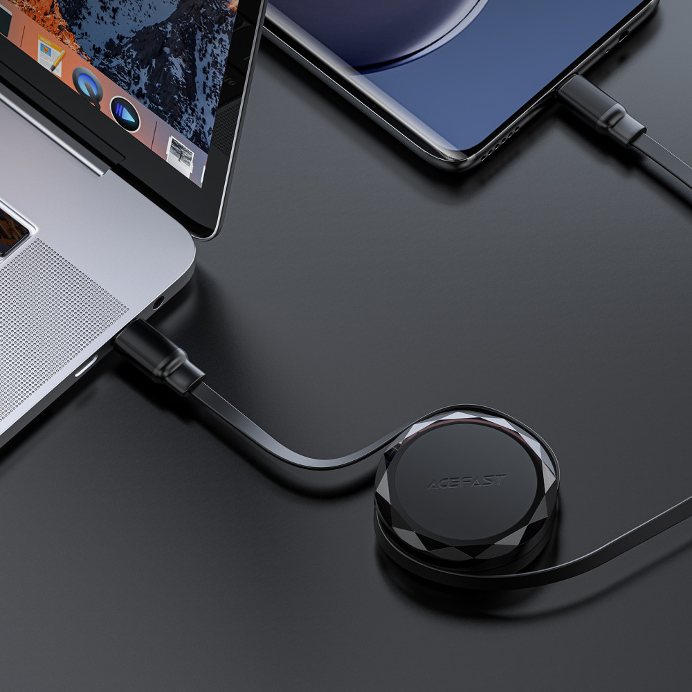 Data Cable AceFast C13-03 Type-C to Type-C висувний 60W 0.8m