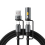 Data Cable AceFast J6 Type-C to Type-C+USB та прикурювач 60W 1.2m