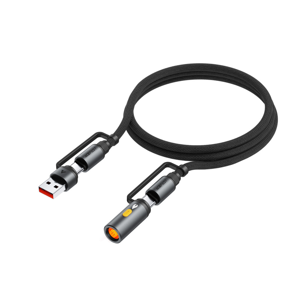 Data Cable AceFast J6 Type-C to Type-C+USB та прикурювач 60W 1.2m