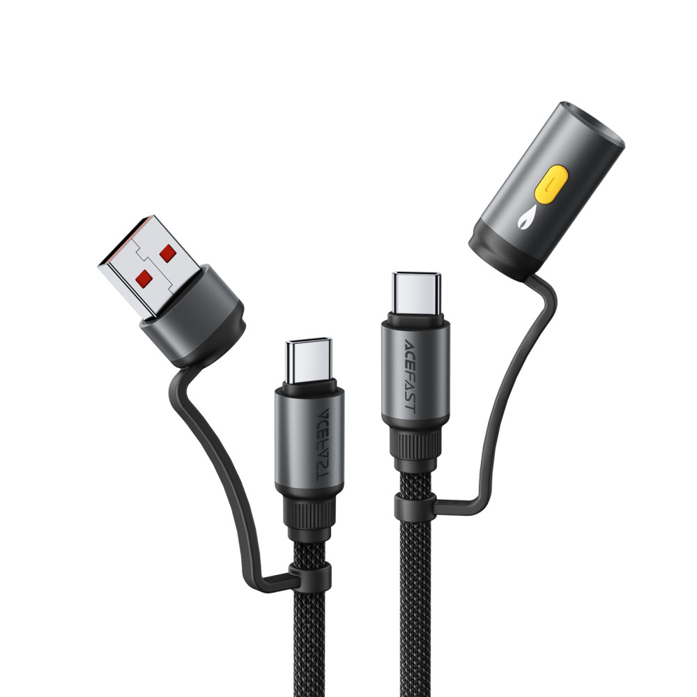 Data Cable AceFast J6 Type-C to Type-C+USB та прикурювач 60W 1.2m