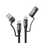 Data Cable AceFast J6 Type-C to Type-C+USB та прикурювач 60W 1.2m