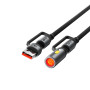 Data Cable AceFast J6 Type-C to Type-C+USB та прикурювач 60W 1.2m
