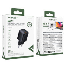 Мережевий зарядний пристрій AceFast A119 mini GaN PD45W