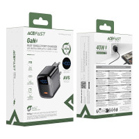 Мережевий зарядний пристрій AceFast A135 GaN PD40W LED display