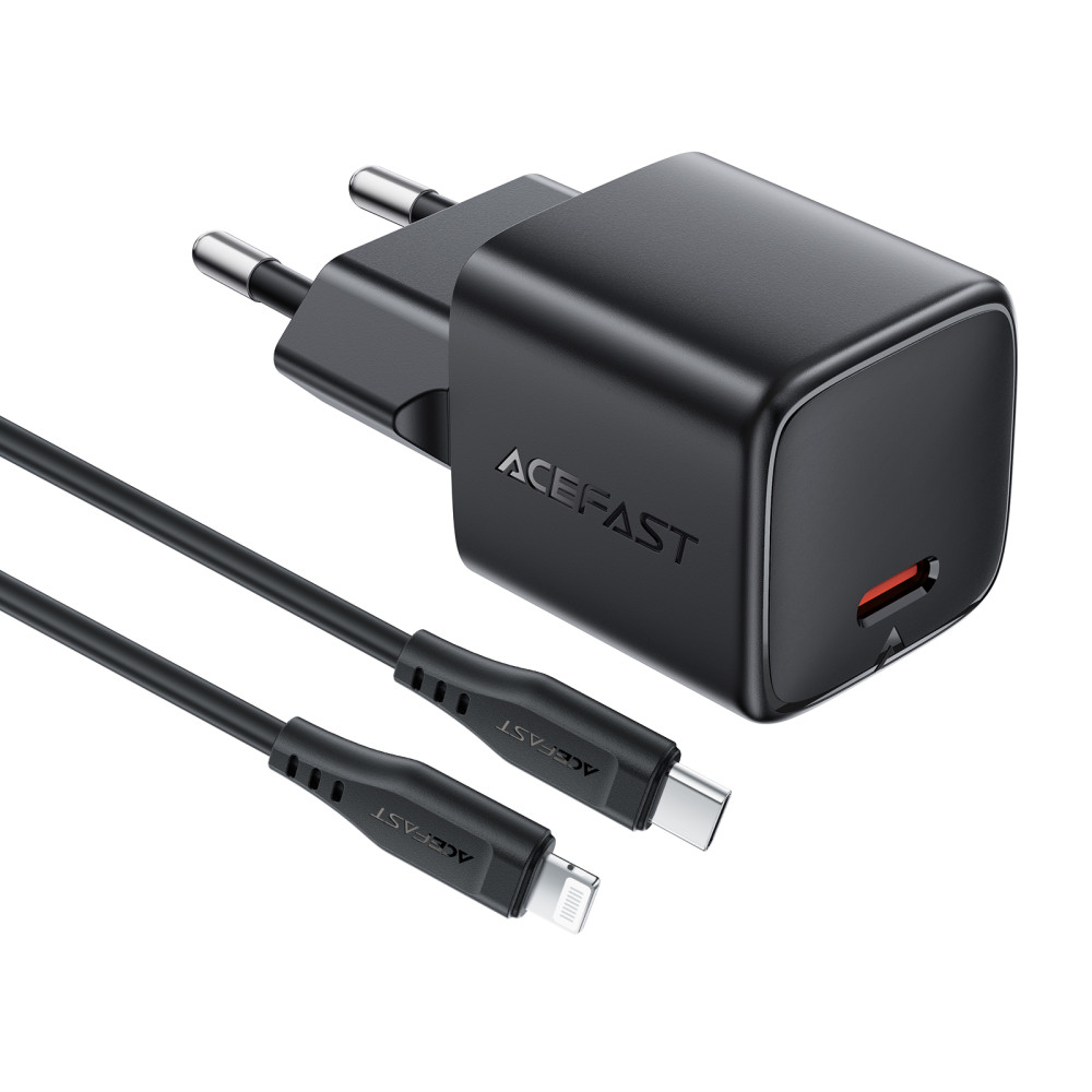 Мережевий зарядний пристрій AceFast A118 mini GaN PD30W Type-C to Lightning