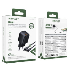 Мережевий зарядний пристрій AceFast A118 mini GaN PD30W Type-C to Lightning