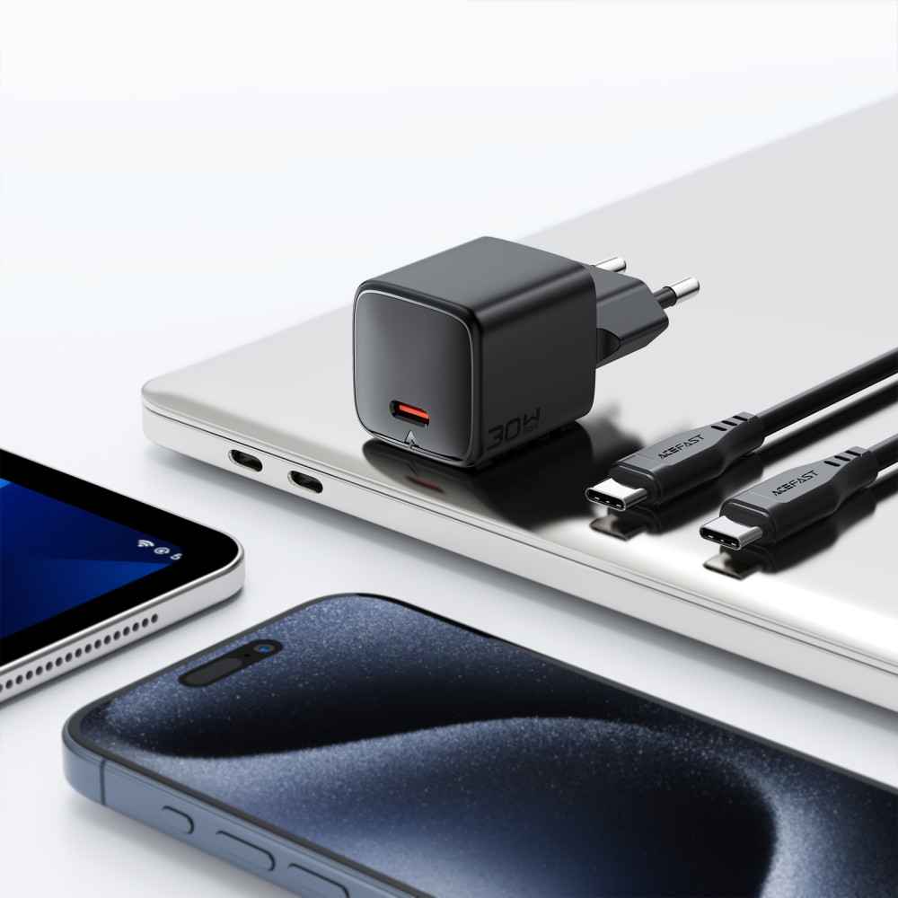 Мережевий зарядний пристрій AceFast A118 mini GaN PD30W Type-C to Type-C