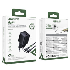 Мережевий зарядний пристрій AceFast A118 mini GaN PD30W Type-C to Type-C