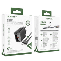 Мережевий зарядний пристрій AceFast A82 GaN PD20W Type-C to Type-C
