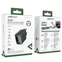Мережевий зарядний пристрій AceFast A98 GaN PD30W+QC3.0