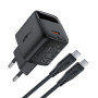 Мережевий зарядний пристрій AceFast A115 GaN PD30W Type-C to Type-C