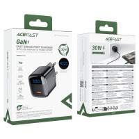 Мережевий зарядний пристрій AceFast A115 GaN PD30W