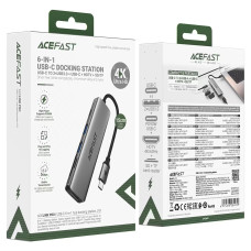 USB-C HUB AceFast J18 Type-C to Type-C+USB3.0*2+HDMI+SD,TF