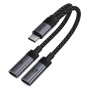Перехідник AceFast J14 Type-C male to 2*Type-C female