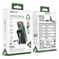 УМБ Power Bank AceFast M24 10000mAh 22.5W з бездротовою зарядкою та підставкою (with cable Type-C)