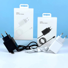 Мережевий зарядний пристрiй iPhone USB 35W 2in1 + плетений кабель Type-C 