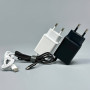 Мережевий зарядний пристрiй USB 35W 2in1 + плетений кабель Type-C без упаковки