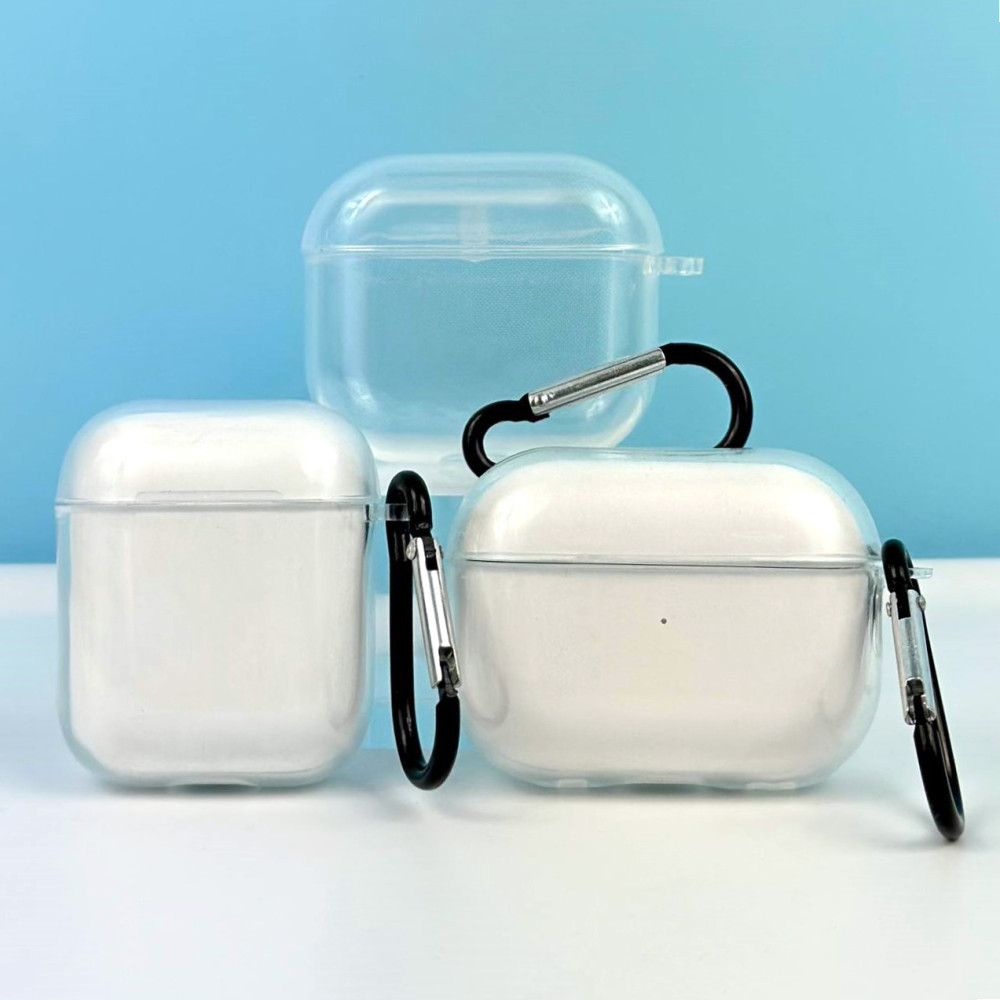 Silicone Case Clear з карабіном for AirPods 1-2 (тех.пак.)