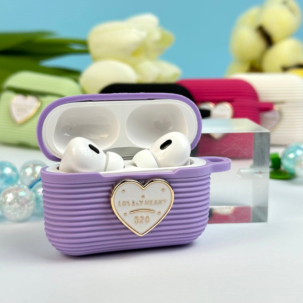 Silicone case Lovely Heart for AirPods 1-2 (тех.пак.)