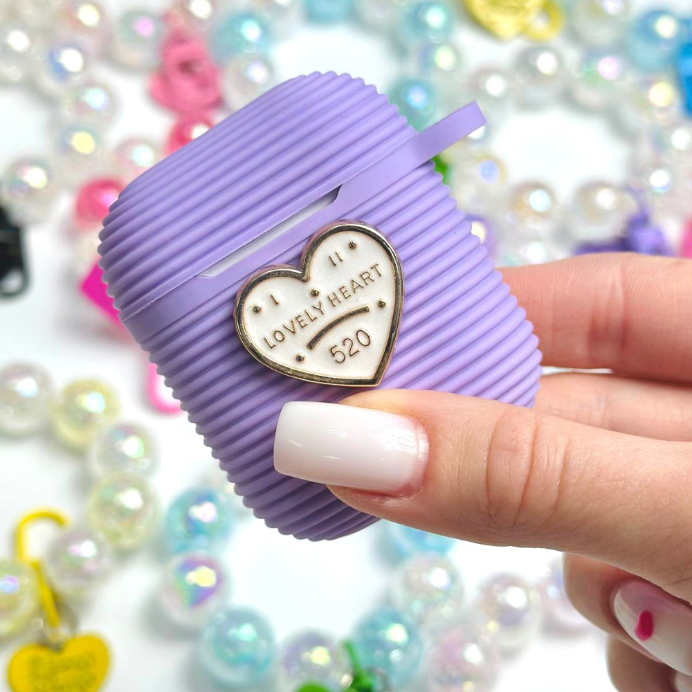 Silicone case Lovely Heart for AirPods 1-2 (тех.пак.)