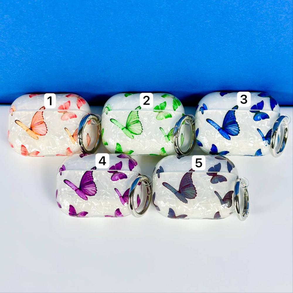 Silicone case Shell Butterfly Pattern AirPods 1-2 (тех.пак.)