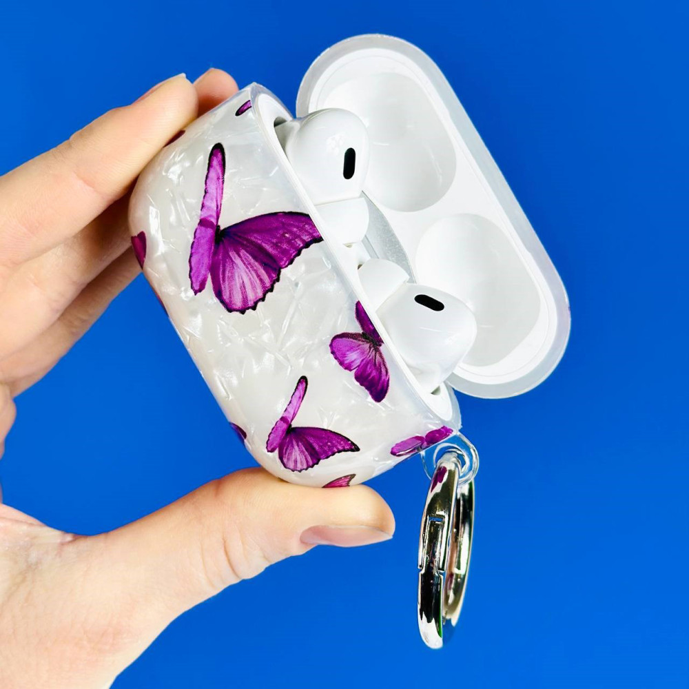 Silicone case Shell Butterfly Pattern AirPods 1-2 (тех.пак.)
