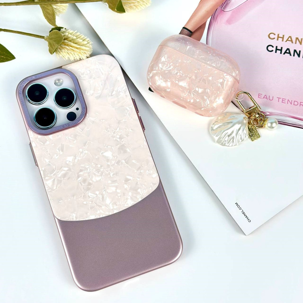 Silicone case Shell Pattern з брелком AirPods 1-2 (тех.пак.)
