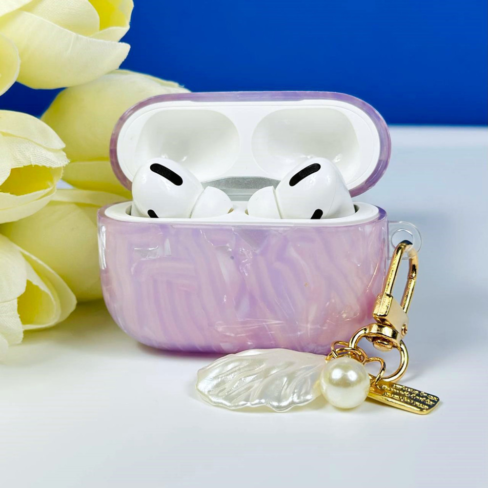 Silicone case Shell Pattern з брелком AirPods 1-2 (тех.пак.)