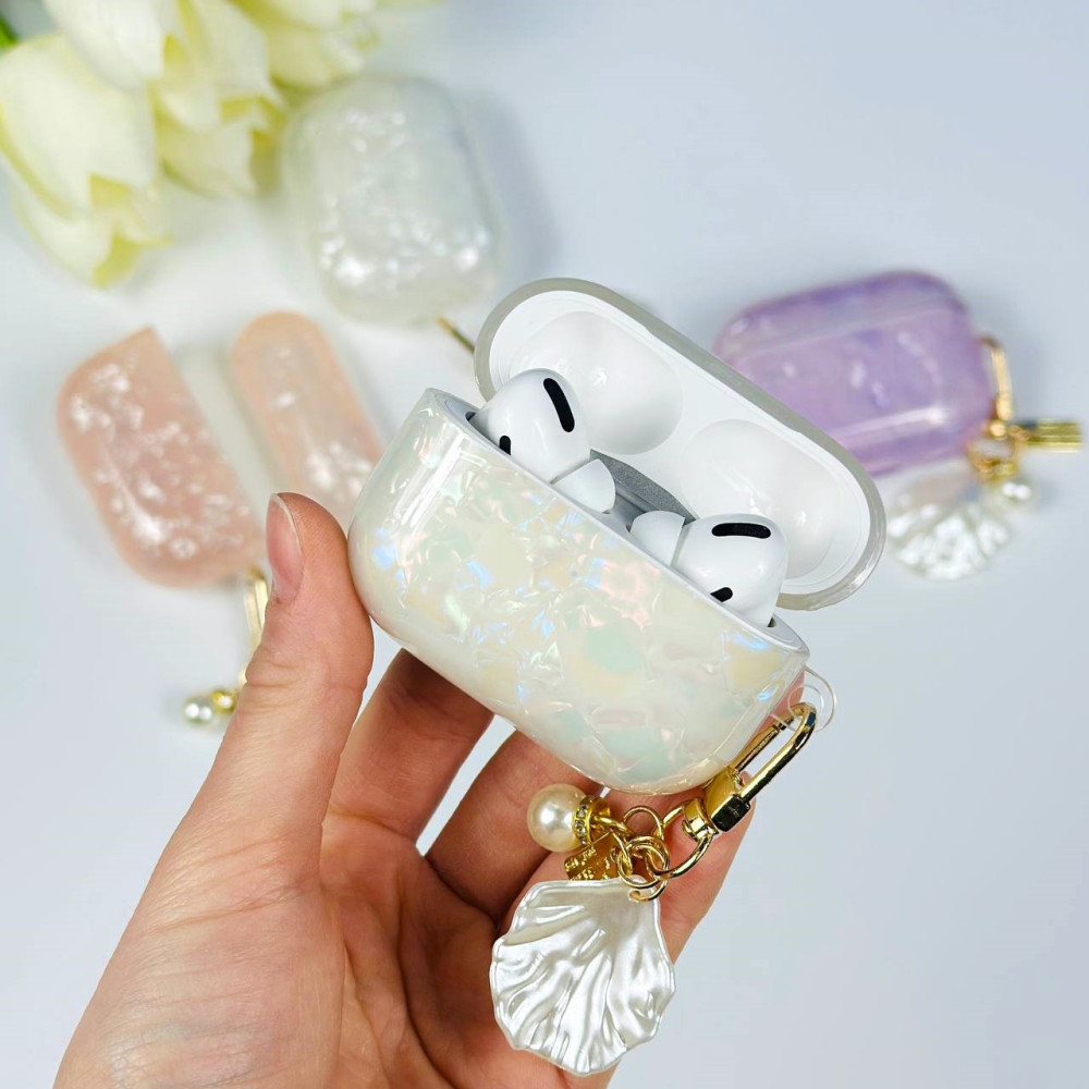 Silicone case Shell Pattern з брелком AirPods 1-2 (тех.пак.)