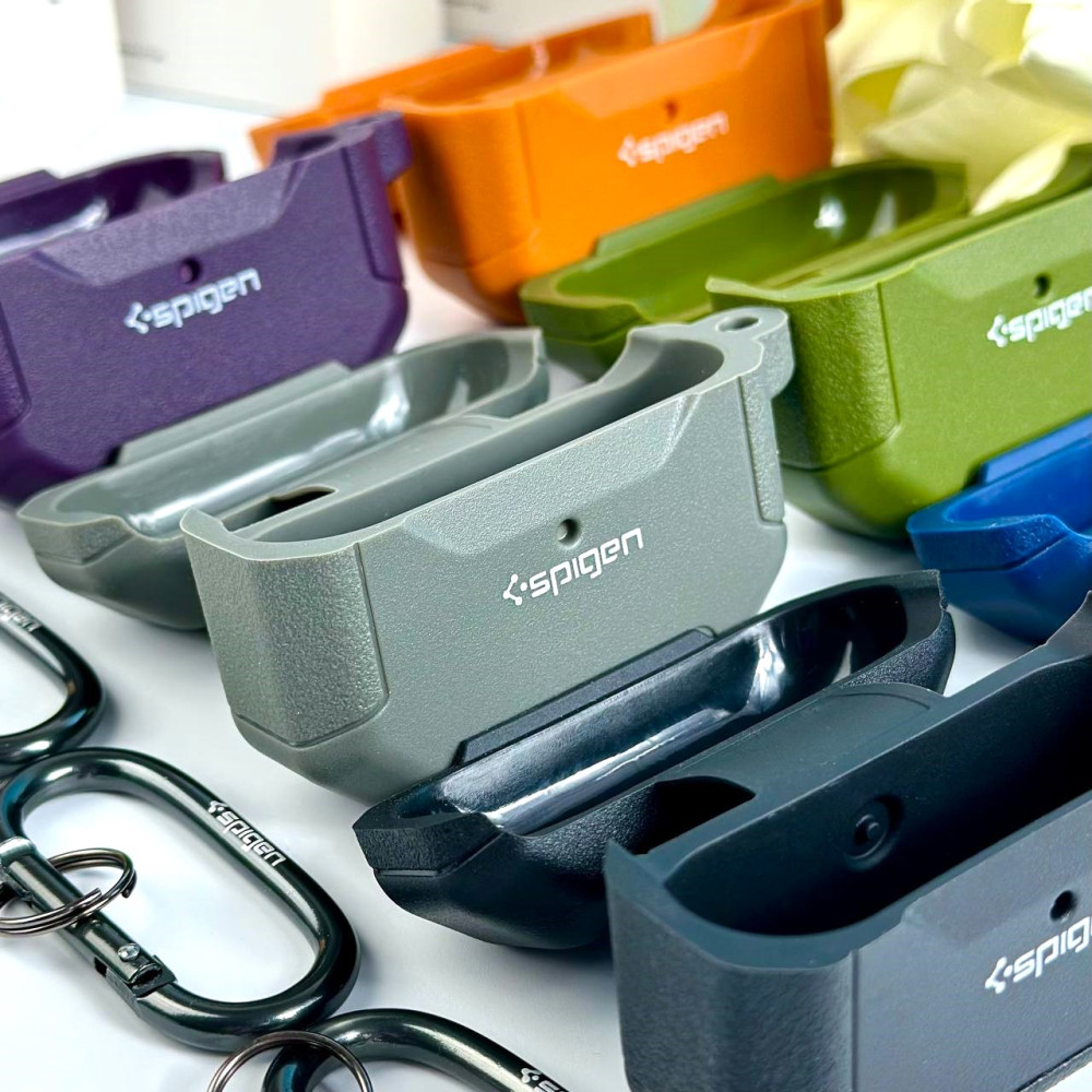 Silicone case for AirPods 1-2 Spigen Leather Armor Carabin