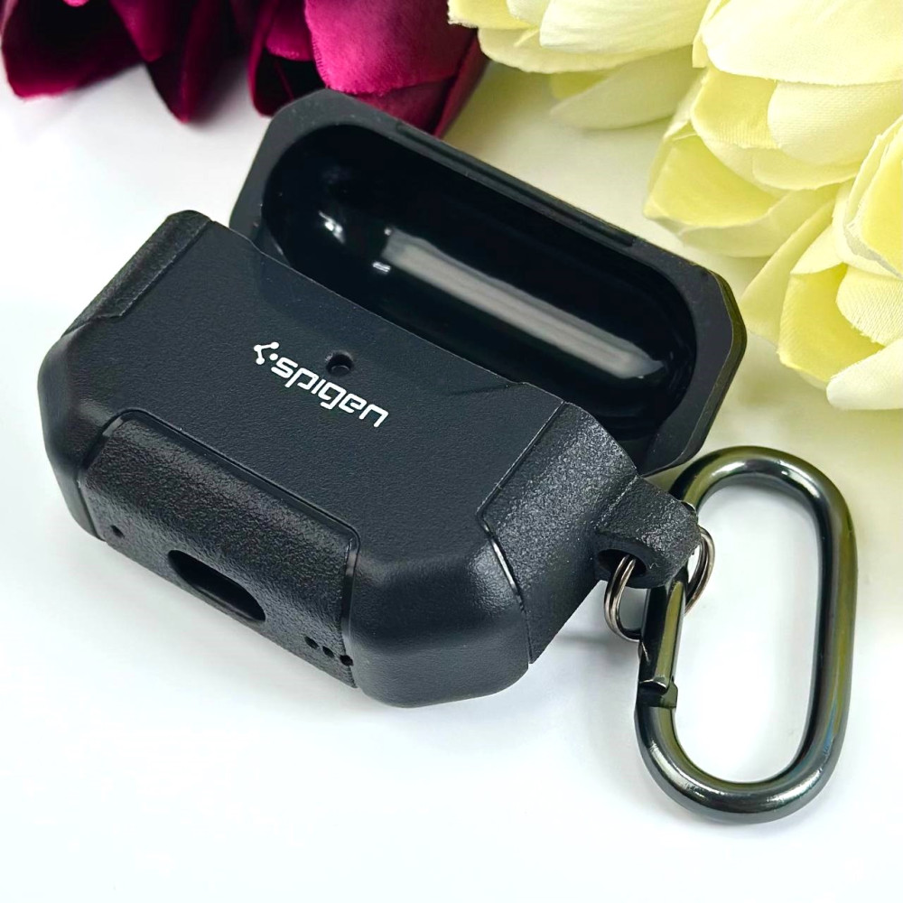 Silicone case for AirPods 1-2 Spigen Leather Armor Carabin