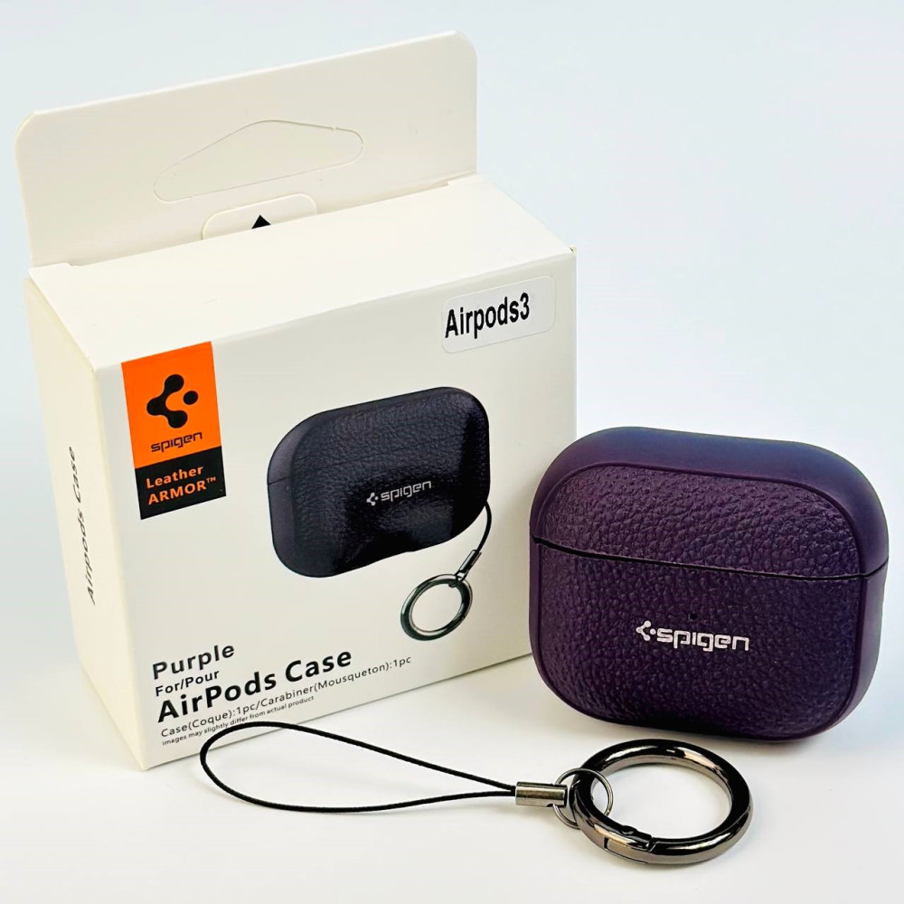 Silicone case for AirPods 1-2 Spigen Ring Leather Armor