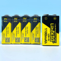 Акумулятор LiitoKala Крона USB-9V, 1100mAh з вбудованим Type-C портом для зарядки