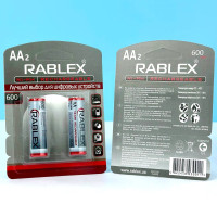 Акумулятор Rablex Rechargeable R6, AA пальчикова 600mAh 1.2V
