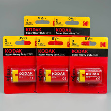 Батарейка Kodak Super Heavy Duty ZINC 6F22 9V (5 шт)