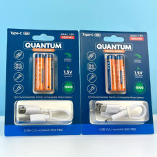 Акумулятор Quantum ААА Type-C Li-ion 550mAh блістер з кабелем Type-C 