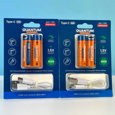 Акумулятор Quantum АА Type-C Li-ion 1950mAh блістер з кабелем Type-C