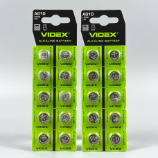 Батарейка Videx Alkaline AG10 LR1130 1.5V (10шт.)