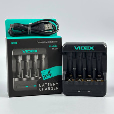 Зарядний пристрій VIDEX VCH-N401 на 4 акумулятори (Ni-MH, Cd: АА, ААА)