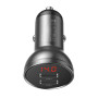 Автомобільний зарядний пристрій (адаптер) Baseus Digital Display 2USB 4.8A 24W (CCBX-0G, CCBX-0S)