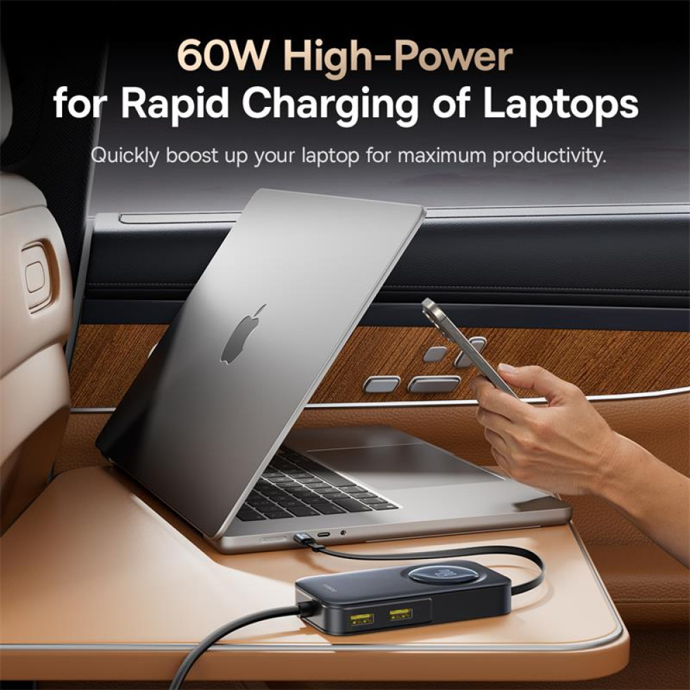 Автомобільний зарядний пристрій Baseus PrimeTrip VW1 6in1 60W Type-C 1.5m (C00069000121-00)