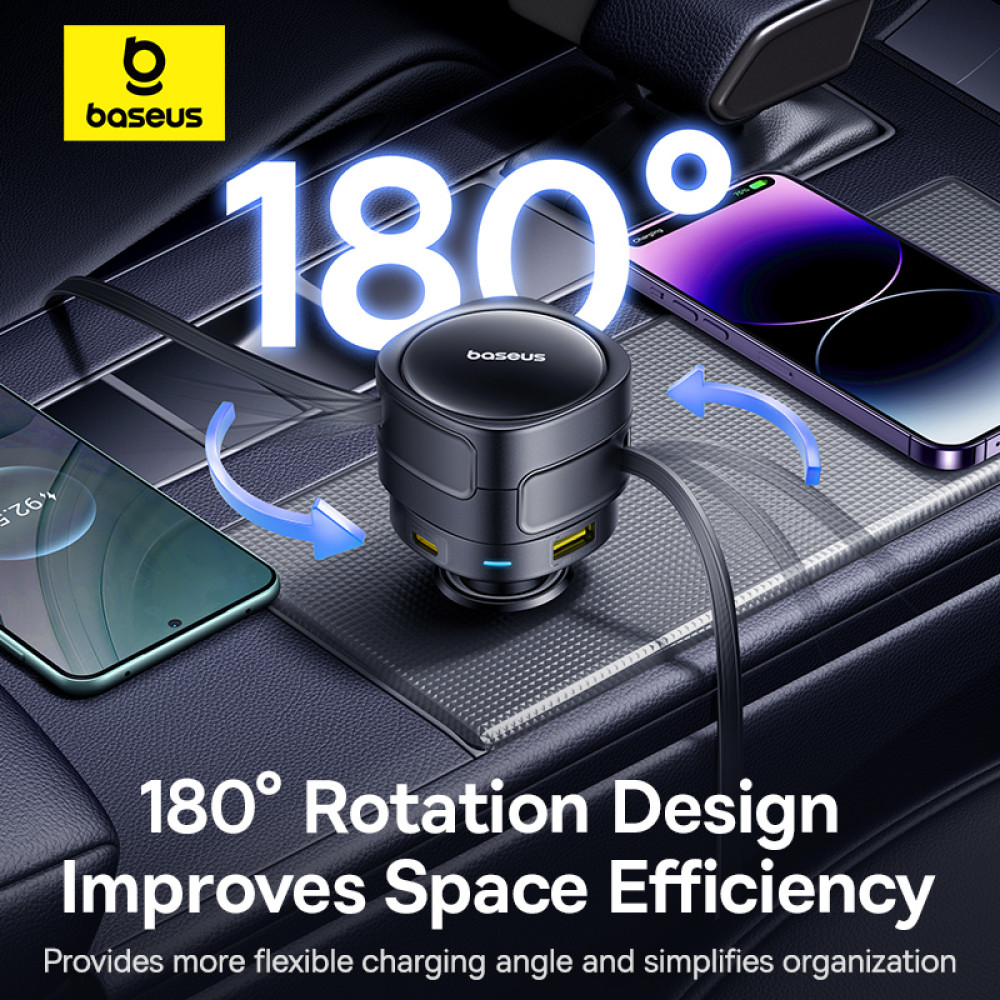 Автомобільний зарядний пристрій Baseus Enjoyment Max (with cable Type-C to Type-C) 90W (C00035507121-03)