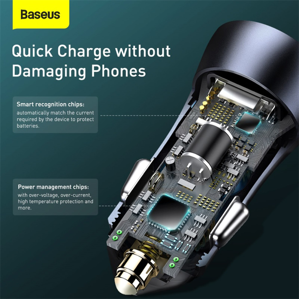 Автомобільний зарядний пристрій Baseus Golden Contractor Pro Dual 40W Type-C to Lightning (TZCCJD-B0G)