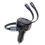Автомобільний зарядний пристрій Baseus Enjoyment Pro Type-C+Retractable Type-C+Lightning Cable 60W (C00057802111-00(02))