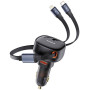 Автомобільний зарядний пристрій Baseus Enjoyment Pro Car Charger USB+Retractable Type-C+Lightning Cable 60W (C00057802111-02)
