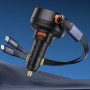 Автомобільний зарядний пристрій Baseus Enjoyment Pro Car Charger USB+Retractable Type-C+Lightning Cable 60W (C00057802111-02)