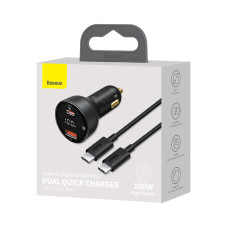 Автомобільний зарядний пристрій Baseus Superme Digital Display PPS Dual Type-C to Type-C 100W (TZCCZX-01)