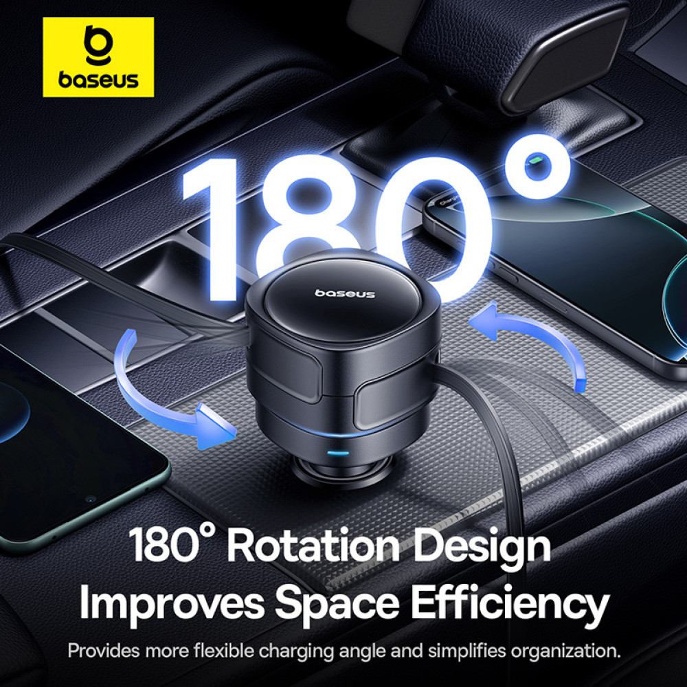 Автомобільний зарядний пристрій Baseus Enjoyment Max 60W (with cable Type-C + Type-C) (C00035507121-01)